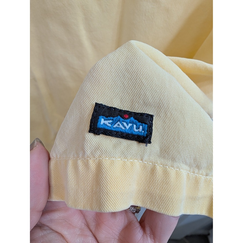 Kavu Tencel Short Sleeve Top Womens Yellow Made in USA Scoop - Size M - Picture 4 of 5